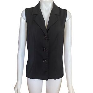 Breakin’ Loose Women's Sleeveless Collared Button Down Black Top size 13/14
